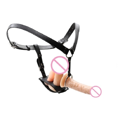3 Size Black Strapless Strap On Dildo Harness For Women Men Leather