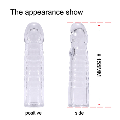 Lengthen And Thicken Lock Sperm Ring Reusable Condoms Dildo Penis Sleeve Extender