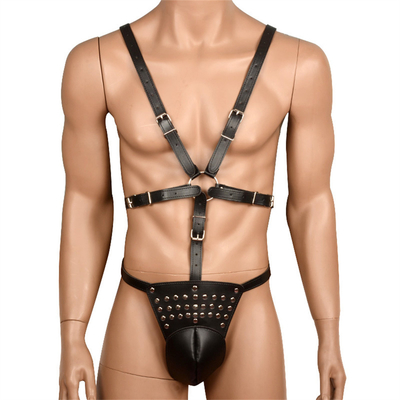 Cheap Sex Toy Strap On Body Adult Leather Harness Restraints Product Sex Male Wearing Bondage For Man