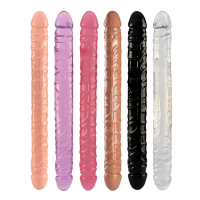 Jellies-Realistic Double Dong Adult Dildo Sex Toys for Lesbian Waterproof Flexible Dildo for Women Vaginal G-spot and An