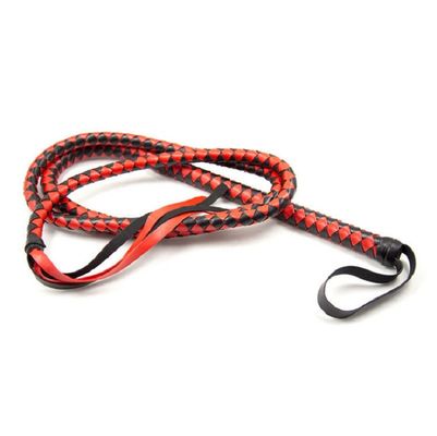 BDSM Restraint Sex Toys Bat Bull Whip With Braided Handle Leather Whip