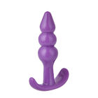 Pink / Purple Handle Ring Anal Plug Vagina Soft Silicone Anal Toys For Woman