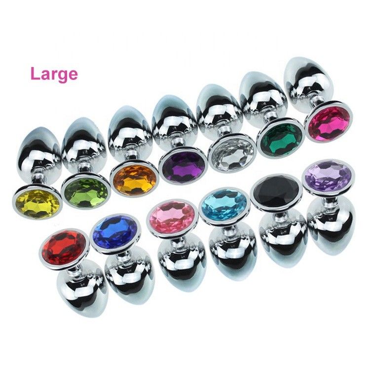 Stainless Steel Anal Plug Silver Top Grade Metal Electric Shock Anal Beads
