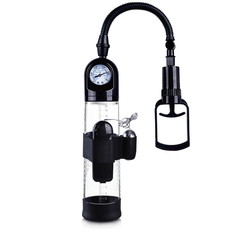Vibrating Male Enhancement Pumps Vacuum Penis Extender Pump With Barometer