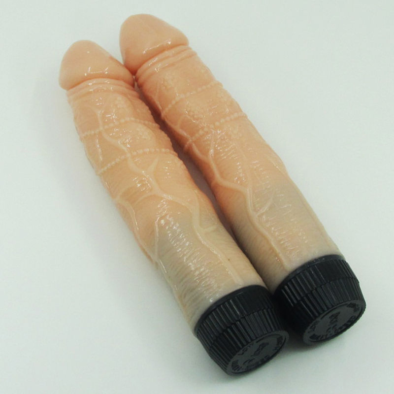 Stepless Vibrator Dick Lambskin Dildo Realistic Sex Toy Medical PVC Materia...
