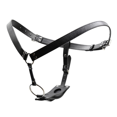 3 Size Black Strapless Strap On Dildo Harness For Women Men Leather