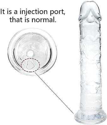 7 Inch Small Dildo, Soft Lifelike Beginner Sex Toy Jelly Dildo Clear with Strong Suction Cup for Womens/Men/Gay