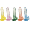 7.6 Inch Colorful TPE Huge Realistic Dildo With Lifelike Clear Balls And Suction Cup