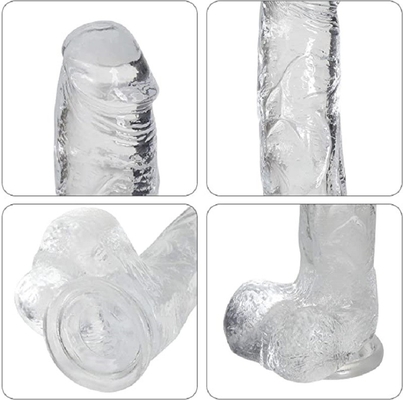 Couple Beginners Ultra Soft Realistic Dildo With Curved Shaft And Balls