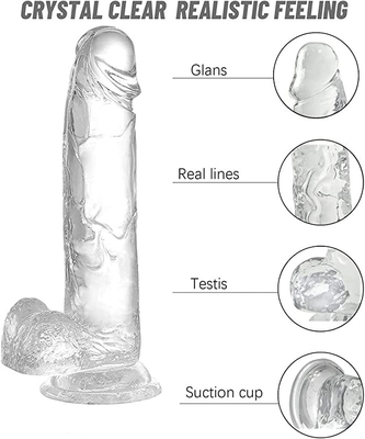 Couple Beginners Ultra Soft Realistic Dildo With Curved Shaft And Balls
