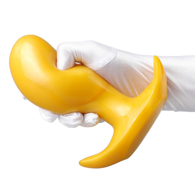 Super Soft Mango Anal Butt Plug , Flexible Liquid Silicone Sex Toy Prostate Massager