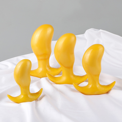 Super Soft Mango Anal Butt Plug , Flexible Liquid Silicone Sex Toy Prostate Massager