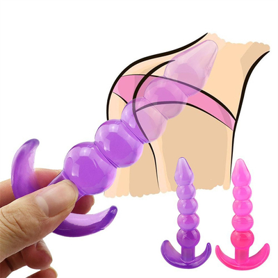 Bumpy Delight Flexible Waterproof TPE Rubber Butt Plug With Smooth Incremental Beads