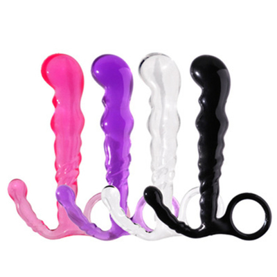 Soft Waterproof 3pcs Bead Butt Plug , Anal Dildo Plug Hollow Prostate Massager