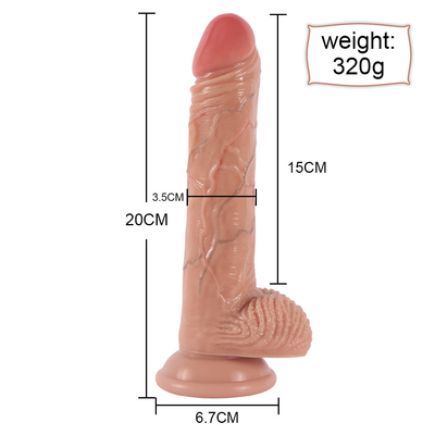 Rotating 8&quot; Thrusting Realistic Telescopic Penis for Anal Clitoral G Spot Stimulation