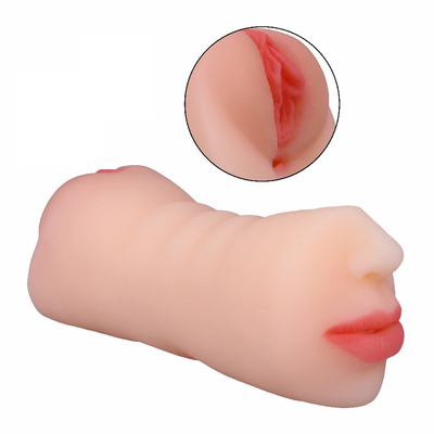 3 in 1 Male Masturbator Realistic Pocket Pussy Double-Ended Male Sex Toys with Mouth Tongue Textured Vagina &amp; Tight Anus