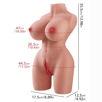 3.3 Kg Metal Frame Implanted Silicon Doll Real Skin Textured Vagina Pussy Anus Ass Torso For Man Sex