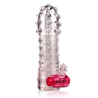 Crystal Vibrating Penis Sleeves Delay Enlargement Soft TPE Condoms For Man