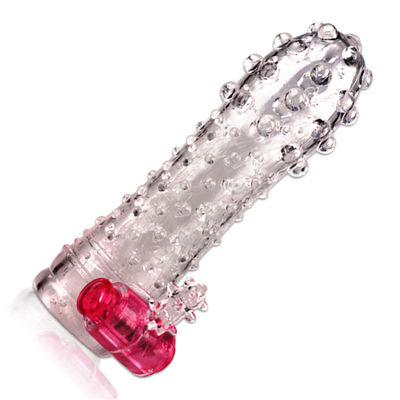 Crystal Vibrating Penis Sleeves Delay Enlargement Soft TPE Condoms For Man