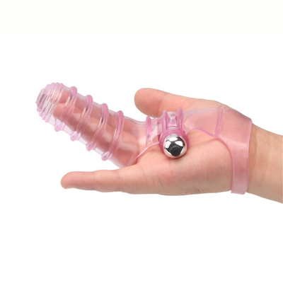 Novelty Sex Toys Finger Sleeve Vibrator RoHS Medical TPE For Women