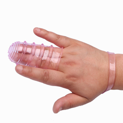 Novelty Sex Toys Finger Sleeve Vibrator RoHS Medical TPE For Women