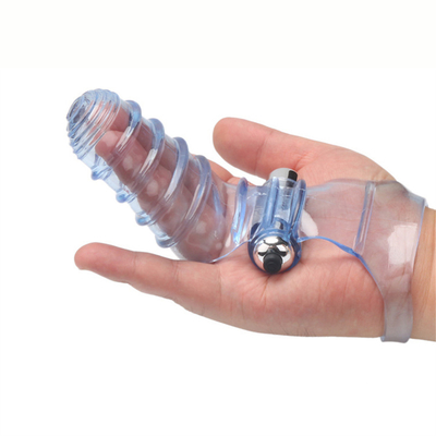 Novelty Sex Toys Finger Sleeve Vibrator RoHS Medical TPE For Women