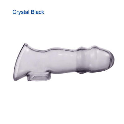 Elasticity Crystal Clear TPE Soft Penis Sleeve For Men Penis Extender Sex Toy