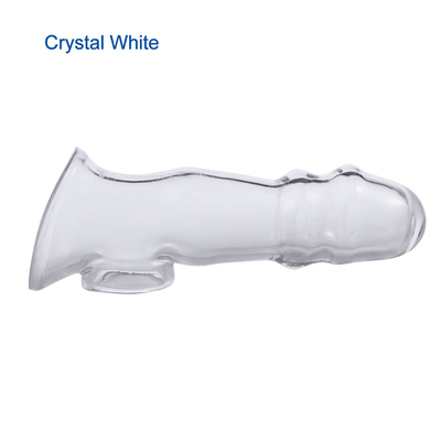 Elasticity Crystal Clear TPE Soft Penis Sleeve For Men Penis Extender Sex Toy