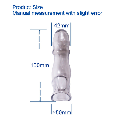 Elasticity Crystal Clear TPE Soft Penis Sleeve For Men Penis Extender Sex Toy