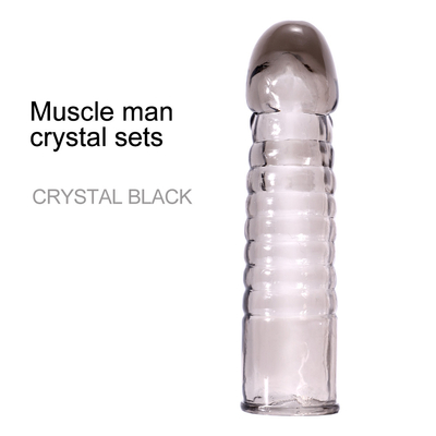 Lengthen And Thicken Lock Sperm Ring Reusable Condoms Dildo Penis Sleeve Extender