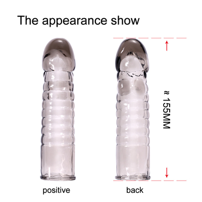 Lengthen And Thicken Lock Sperm Ring Reusable Condoms Dildo Penis Sleeve Extender