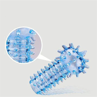 Silicone Blue Finger Sleeve Penis Ring Sex Toys Medical TPE