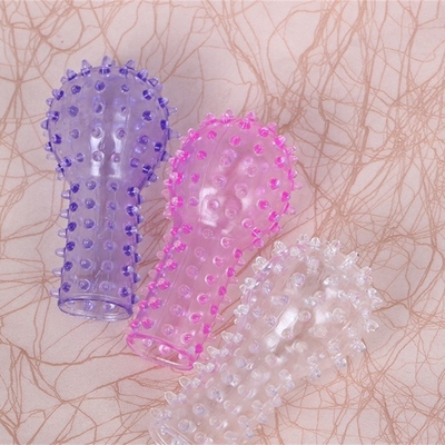 Silicone Blue Finger Sleeve Penis Ring Sex Toys Medical TPE