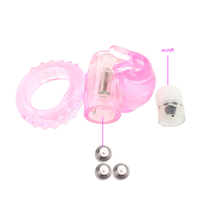 Butterfly Rabbit Penis Ring Vibrating Cock Ring Male Fixation Delay Ring