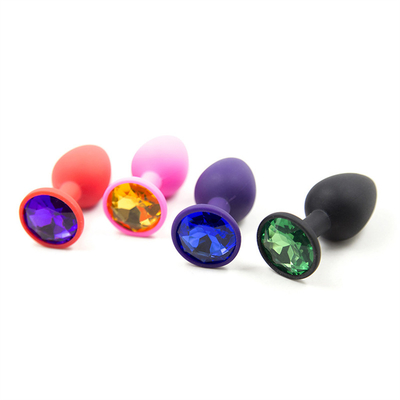 Portable Silicone Jeweled Chastity Anal Plug Adult Toy Butt Plug Anal Gay Adult Toys for Men