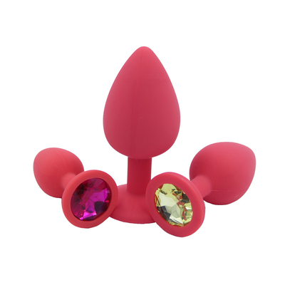 Portable Silicone Jeweled Chastity Anal Plug Adult Toy Butt Plug Anal Gay Adult Toys for Men