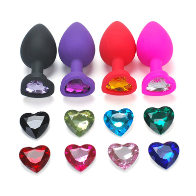 Portable Silicone Jeweled Chastity Anal Plug Adult Toy Butt Plug Anal Gay Adult Toys for Men