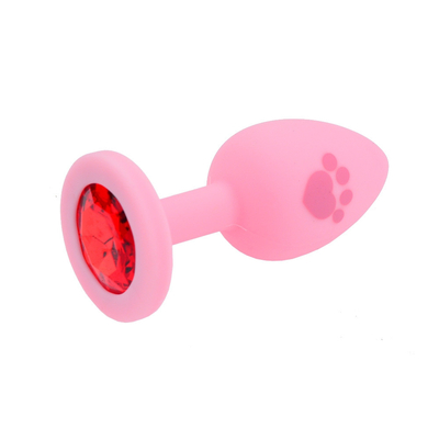 Adult Sex Toys Medical Silicone Anal Butt Plug with Colorful Plastic Gem