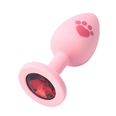 Adult Sex Toys Medical Silicone Anal Butt Plug with Colorful Plastic Gem