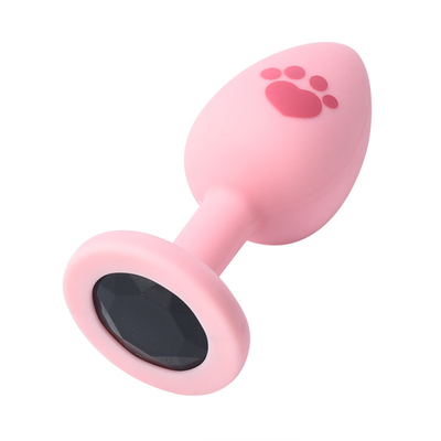 Adult Sex Toys Medical Silicone Anal Butt Plug with Colorful Plastic Gem