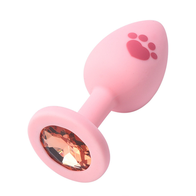 Adult Sex Toys Medical Silicone Anal Butt Plug with Colorful Plastic Gem