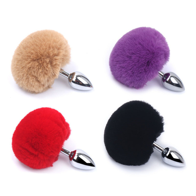 Various Colors Metal Sex Toys Anal Plug With Bunny Tail