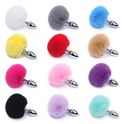 Various Colors Metal Sex Toys Anal Plug With Bunny Tail