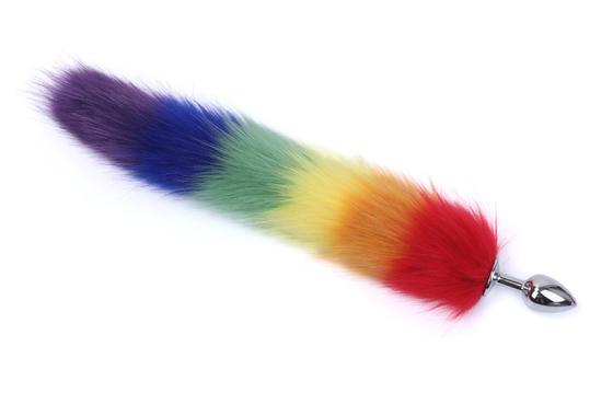 Colorful Metal Butt Anal Plug Insert Fox Tail Anal Plug for Female