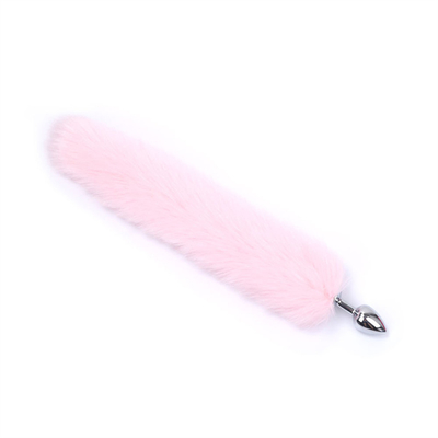 Dropping Black Fox Tail Metal Anal Plug Smooth Fur Fox Tail Sex Toy for Women