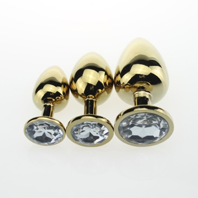 High Quality Jewelry Sex Toys Goldl Anal Plug for Adult