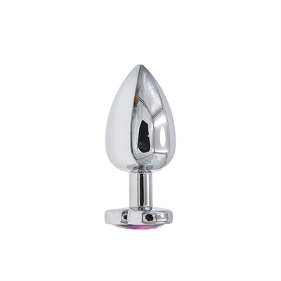 Aluminum Alloy Heart Shape Anal Plug Metal Anal Plug Sex Toys for Women Anal Plugs with Colorful Plastic Gem