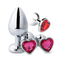 Aluminum Alloy Heart Shape Anal Plug Metal Anal Plug Sex Toys for Women Anal Plugs with Colorful Plastic Gem