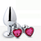 Aluminum Alloy Heart Shape Anal Plug Metal Anal Plug Sex Toys for Women Anal Plugs with Colorful Plastic Gem
