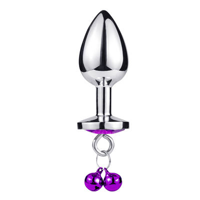 Anal Sex Toys Plug Butt Stainless Steel Crystal 3pcs Set Metal Anal plug with Bell